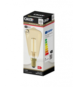 CALEX RUSTIEK ST48 GOUD STRAIGHT FILAMENT 220-240V 3.5W 250LM 2100K E14 DIMBAAR MET LED DIMMER