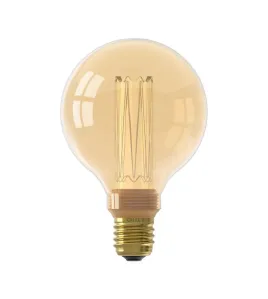CALEX LED GLASSFIBER GLOBE G95 GOUD SMD 220-240V 3.5W 120LM 1800K E27 DIMBAAR MET LED DIMMER