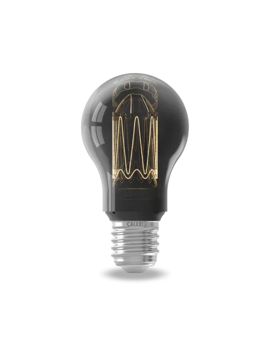 CALEX LED GLASSFIBER STANDAARD A60 TITANIUM SMD 220-240V 3.5W 40LM 2000K E27 DIMBAAR MET LED DIMMER