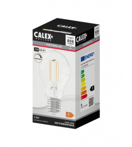 CALEX STANDAARD A60 HELDER STRAIGHT FILAMENT 220-240V 7.5W 806LM 2700K E27 DIMBAAR MET LED DIMMER