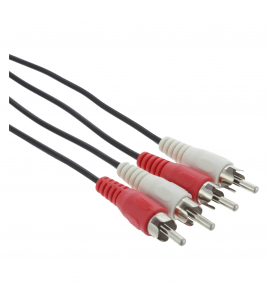QL TULP KABEL 2RCA/2RCA MA-MA RD/WT 3M QL TULP KABEL 2RCA/2RCA MA-MA RD/WT 3M