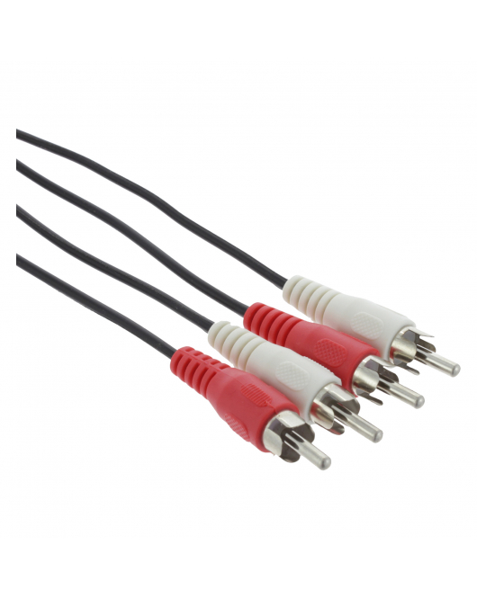 QL TULP KABEL 2RCA/2RCA MA-MA RD/WT 3M