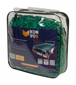 KONVOX AANHANGWNET MET HOEKLUS EN ELASTIEK 2,5X4M GROEN