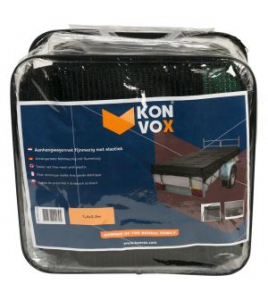 KONVOX AANHANGWNET FIJNMAZIG MET ELASTIEK 1,4X2,5M ZWART