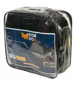 KONVOX AANHANGWNET FIJNMAZIG MET ELASTIEK 1,6X3M ZWART