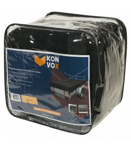 KONVOX AANHANGWNET FIJNMAZIG MET ELASTIEK 2,5X4,5M ZWART