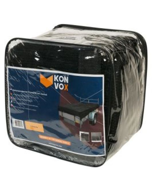 KONVOX AANHANGWAGENNET FIJNMAZIG 2,5X4,5M ZWART