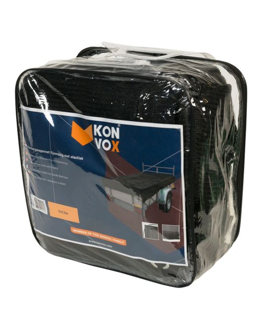 KONVOX AANHANGWAGENNET FIJNMAZIG 2X3,5M ZWART