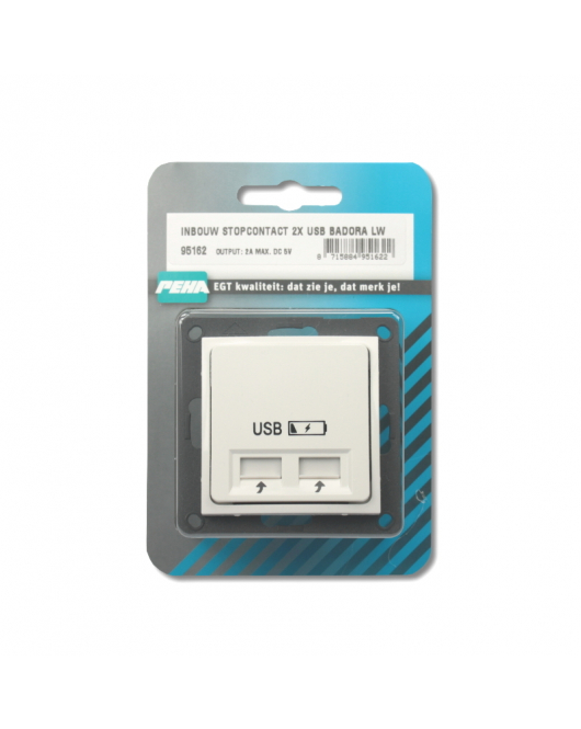 INB.STOPCONTACT 2X USB BADORA LW