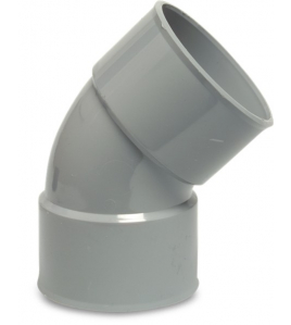 BOCHT 45&deg; PVC-U 200 MM LIJMMOF GRIJS KOMO