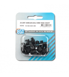 25 STUKS KABELBEUGEL ROND 6MM ZWART