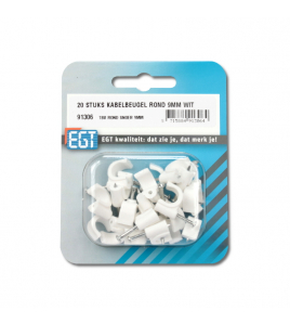20 STUKS KABELBEUGEL ROND 9MM WIT