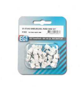 25 STUKS KABELBEUGEL ROND 6MM WIT