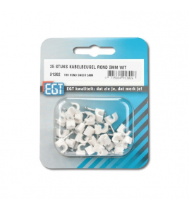 25 STUKS KABELBEUGEL ROND 5MM WIT