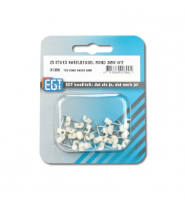 25 STUKS KABELBEUGEL ROND 3MM WIT