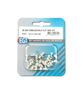 25 STUKS KABELBEUGEL PLAT 4MM WIT