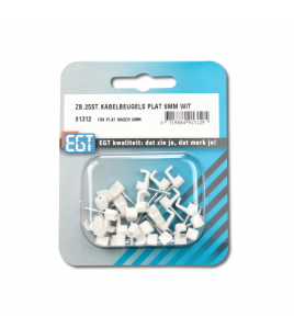 25 STUKS KABELBEUGEL PLAT 6MM WIT