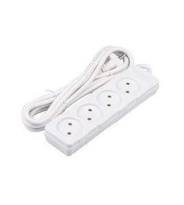 STEKKERDOOS 4 WEG+1,5M 2X1 WIT