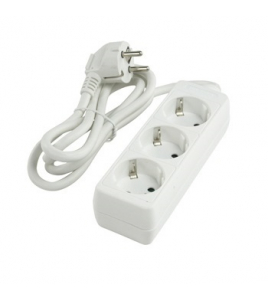 STEKKERDOOS 3 WEG+RA+5,0M 3X1 WIT