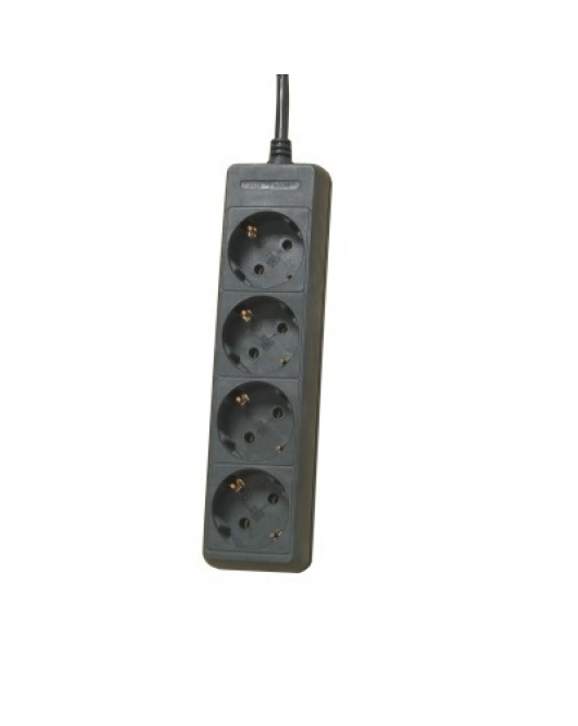STEKKERDOOS 4 WEG+RA+1,5M 3X1 ZWART