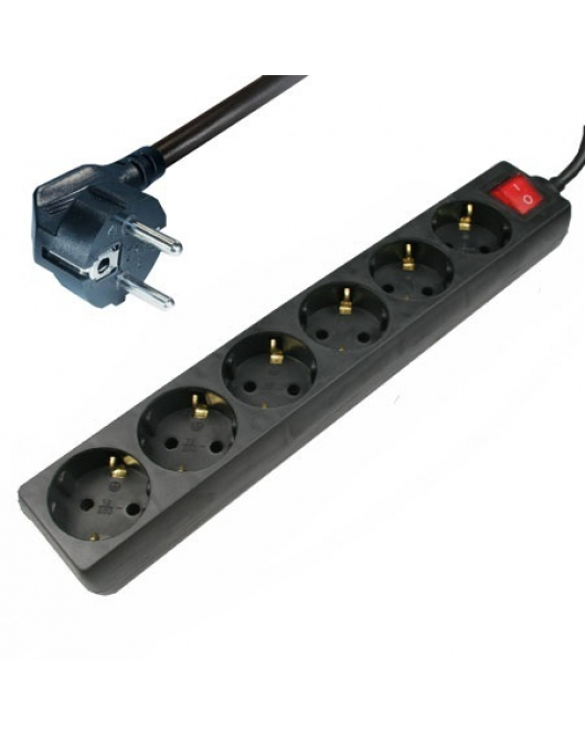 STEKKERDOOS 6 WEG+SCHAK+RA+3,0M ZWT