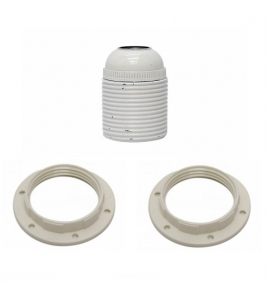 LAMPHOUDER E27 MET 2 RING WIT