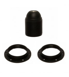 LAMPHOUDER E27 MET 2 RING ZWART