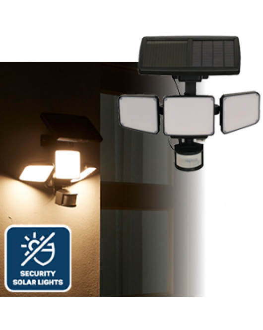 INTELLIGENT SOLAR LA RIOJA 2500LM TRIPLE-HEAD SENSOR SECURITY LIGHT