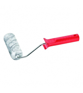 VERFROLLER 10CM K17 POLYESTER 18 GRIJZE STREEP RUW + BEUGEL