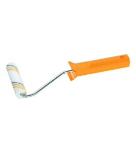 LAKROLLER 10CM K17 MICROVEZEL5 GEEL-GRIJS RUW + BEUGEL 28CM