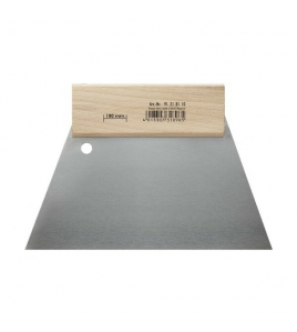 TRAPEZIUMVORMIGE PLAMUURMES 180MM MET HOUTEN HANDVAT