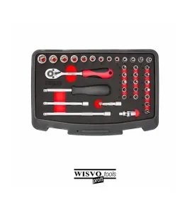 WISVO DOPSLEUTELSET 1/4" 36 DELIG