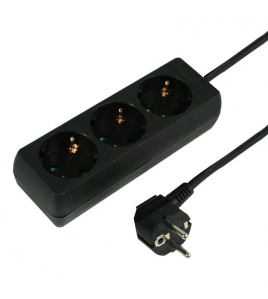 STEKKERDOOS 3V+RA 1,5M 3X1,5Q ZWART