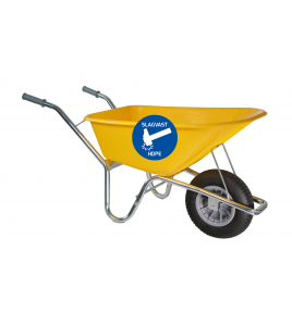BOUWKRUIWAGEN BASIC HDPE 100 L GEEL