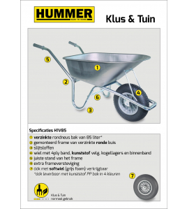 KLUS KRUIWAGEN VERZINKT FRAME 85 L VERZINKT