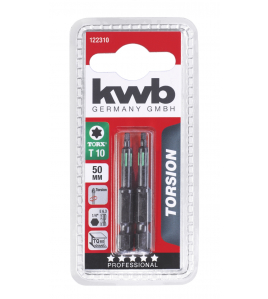 2 BITS 50 MM TORSIE TORX 10 KAART