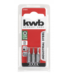 3 BITS 25 MM T-TORX 10 KAART