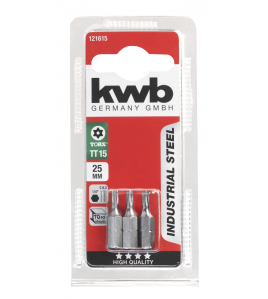 3 BITS 25 MM T-TORX 15 KAART