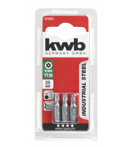 3 BITS 25 MM T-TORX 25 KAART