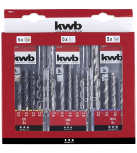 3 BORENSETS, HOUT, METAAL, STEEN