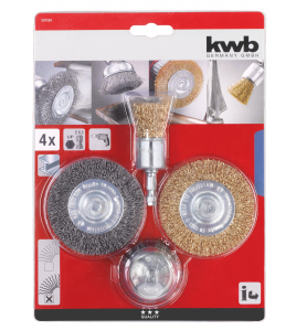 BORSTELS VOOR BOORMACHINE 4-DELIG