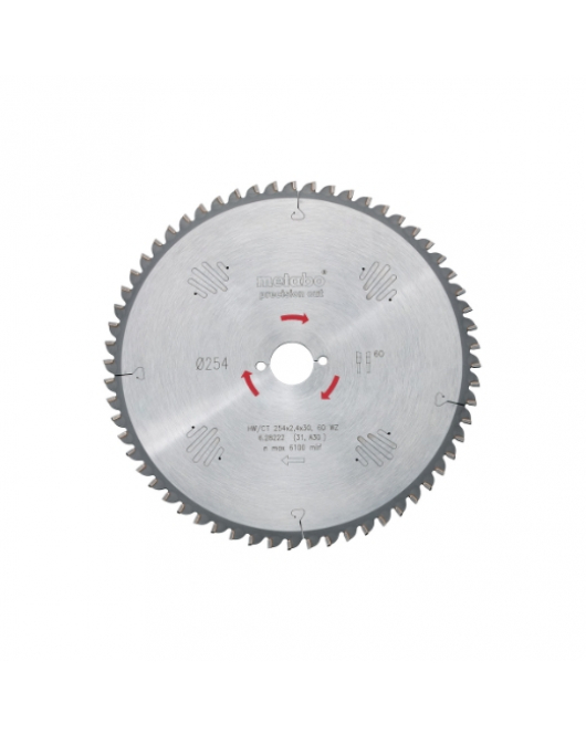 METABO CIRKELZAAGBLAD "PRECISION CUT" HW/CT 254X30, 40 WZ 20°