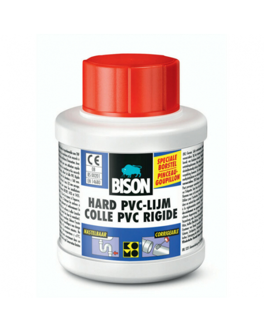 BISON HARD PVC LIJM 250ML BLIK + KWASTJE