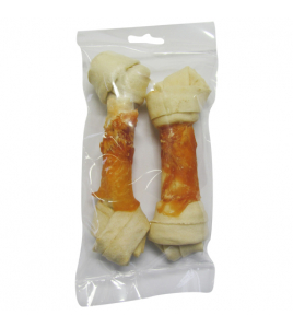 WITTE BUFFELHUID KNOOP MET KIP 16CM 2-PACK