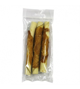 WITTE BUFFELHUID ROLLSTICKS 17CM MET KIP 3-PACK