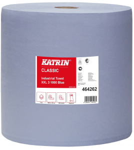 KATRIN INDUSTRIEROLLEN CLASSIC XXL 3, BLAUW,3 LAAGS, 38CM X 380M