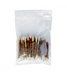 WITTE BUFFELHUID ROLLSTICK 13 CM MET EEND 30-PACK