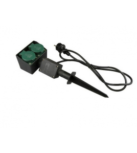 TUINSPIES 2V + RA 1.5 METER 3X1.5MM&#178; H05RN-F ZWART