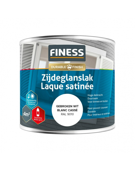 FINESS ZIJDEGLANSLAK 250 ML 14205 RAL 9010