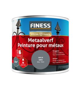 FINESS 250ML. METAALVERF HOOGGLANS GRIJS